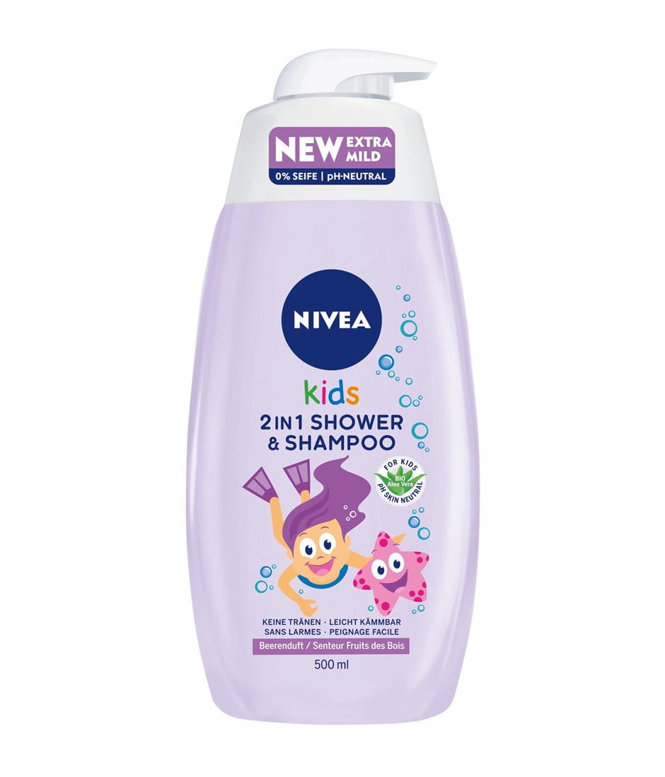Nivea Kids 2in1 Duschgel Shampoo Das Pflegende Duscherlebnis Fur Gute Laune Die Neuheit Speziell Fur Kinderhaut Und Haar Wird Zum Pflegenden Badewannenabenteuer